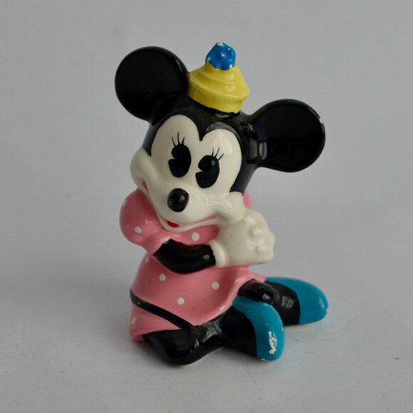 Disney Vintage Minnie Mouse Ceramic Figurine  3" - Picture 1 of 5